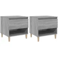 vidaXL Nachtkastjes 2 st 50x46x50 cm bewerkt hout grijs sonoma eiken