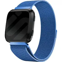 Strap-it Milanees Smartwatch bandje - Geschikt voor Fitbit Versa / Versa 2 Milanees bandje - blauw - Horlogeband / Polsband / Armband - Maat: Maat L