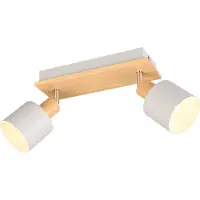 TRIO Dubbele plafondlamp Shanti met houtlook