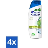 Head & shoulders 4 x - Anti-Roos Shampoo - Apple Fresh - 285ml - Anti-Roos Shampoo - Roos Shampoo - Hoofdhuidverzorging - Haarverzorging - Apple Fresh