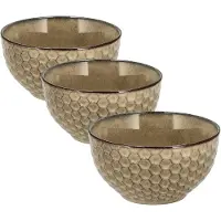 Discountershop Ramen Kommen Set van 3 – Aardewerk Soepkommen Zonder Oor – Schalen en Kommen voor Soep, Noodles, Salade, Ontbijt en Fruitschaal – Ø14 cm – Vaatwasser Veilig