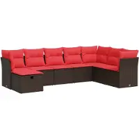vidaXL 8-delige Loungeset met kussens poly rattan bruin