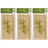 Excellent houseware BBQ Sate/spiesjes prikkers - 300x - bamboe hout - 15 cm - spiezen - satestokjes
