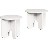 vidaXL Salontafel 2 pcs Wit Massief grenenhout