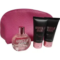Uncle Sam GiftSet Parfum- Shower gel & Body Lotion - in leuke roze etui for Woman