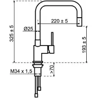 Lanesto Quadrato Eenhendelkeukenmengkraan met uittrekbare perlator Copper / Koper