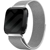 Strap-it Milanees Smartwatch bandje - Geschikt voor Fitbit Versa / Versa 2 Milanese band - zilver - Horlogeband / Polsband / Armband - Maat: Maat S