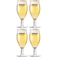 La Trappe Bierglazen 30cl - Transparant Voetglas - Set van 4 Stuks - Ideaal voor Trappistenbier