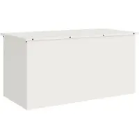vidaXL Tuinkussens opbergdoos Staal 100 x 50,5 x 50 cm 220 Wit