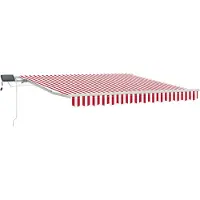 vidaXL Uitschuifbare luifel Rood en Wit 300 x 250 cm Stof en Aluminium
