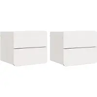 vidaXL Nachtkastje 2 st Wit 39 x 34 x 33 cm Massief grenenhout