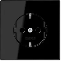 JUNG LS1520SW Wandcontactdoos met randaarde Inzetstuk 1-voudig Zwart 1 stuk(s)