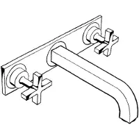 Axor Citterio kleurset voor 3 gats wandkraan met kruisgreep en plaat 22cm