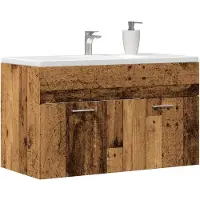 vidaXL Wastafelonderkast, vintage look, 90x38,5x46 cm, houtvezel