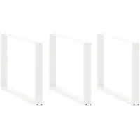 vidaXL Eettafelpoten 3 st U-vormig 100x(72-73) cm staal wit
