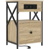 vidaXL Nachtkastje Sonoma Eik 40 x 31 x 60 cm Bewerkt hout
