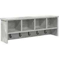 vidaXL Wandgemonteerde kapstok Muurmontage Beton Grijs 75 x 16 x 26 cm