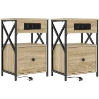 vidaXL Nachtkastje 2 st Sonoma Eik 40 x 31 x 60 cm Bewerkt hout