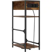 vidaXL Nachtkastje Rook Eiken 40 x 27 x 76 cm Bewerkt hout
