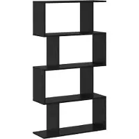 vidaXL Boekenkast 4-laags 70 x 24 x 129 cm Bewerkt hout Zwart Eiken