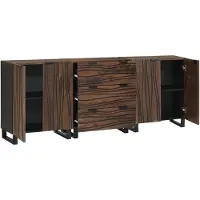 vidaXL Dressoir Set 3 st Bruin 180 x 33 x 75 cm Massief Mango Hout