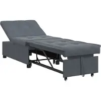vidaXL Slaapbank Donkergrijs 194 x 67 x 82 cm Fluweel