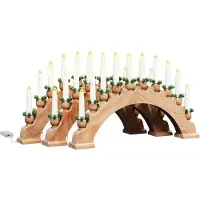 vidaXL Kerst Kaarsenboog met 10 LED Kaarsen 3 pcs Bruin 47 x 5 x 29 cm