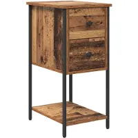 vidaXL Nachtkastje Oud hout 32 x 42 x 70 cm Bewerkt hout