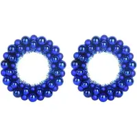 vidaXL Kerstbal Kransen 2 st Blauw 33 x 33 x 7 cm Polystyreen