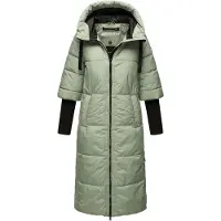 NAVAHOO Wintermantel 'Ciao Miau XIV' pastelgroen / zwart