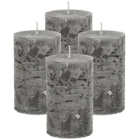 Atmosphera Stompkaars/cilinderkaars - 4x - antraciet - 5 x 8 cm - klein rustiek model
