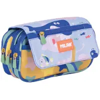 Milan etui met rits en klep, collectie Odyssey, speciale editie, blauw. Geschikt voor mannen, blauw, one size