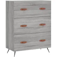 vidaXL Hoge kast 69,5x34x180 cm bewerkt hout grijs sonoma eikenkleurig