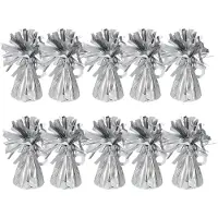 Folat Ballon gewichtjes - 10x - mat zilver - 170 gram - helium ballontrosjes