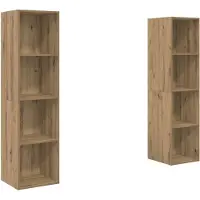 vidaXL Tv-meubelset 2 st Bruin Bewerkt hout
