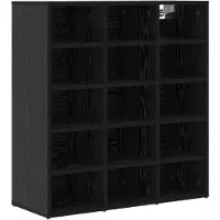 vidaXL Schoenenkast 77,5 x 30 x 83,5 cm Bewerkt hout Zwart Eiken