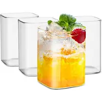 Mulex | MX151431 Vierkante drinkglazen | Trendy glazen | Drinkglazen | Matcha glazen | 250ml | 2 stuks | Waterglazen