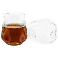 Mulex | MX151439 Ribbel waterglazen | Tumbler glazen | 430ml | 2 stuks | Drinkglazen | Cocktailglazen | Whiskyglazen | Trendy glazen
