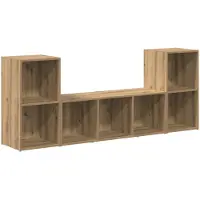 vidaXL Tv-meubelset 3 st Bruin Bewerkt hout