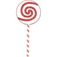 House Vitamin Christmas decoration lolly pop foam white/red 25x63cm