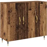 vidaXL Dressoir Oudhout 90 x 34 x 80 cm Bewerkt hout