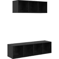 vidaXL Tv-meubelset 2 st Zwart Eiken Bewerkt hout
