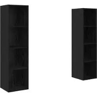 vidaXL Tv-meubelset 2 st 37 x 37 x 142,5 cm Zwart