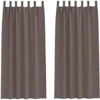 vidaXL Blackout Gordijnen met Ringen 2 pcs Donkerbruin 260 x 140 cm