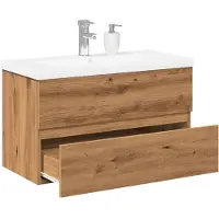 vidaXL Wastafelkast met ingebouwde wasbak artisanaal eikenkleurig