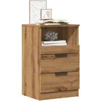 vidaXL Nachtkastjes 2 st 40x36x65cm bewerkt hout artisanaal eikenkleur