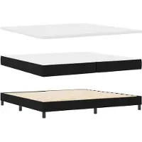 vidaXL Boxspring bed met hoofdeinde Zwart 200 x 200 cm Stof