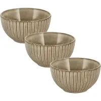 Discountershop Soepkommen Zonder Oor - Set van 3 – Aardewerk Kommen 14 cm – Fruitschaal voor Soep, Noodles, Ontbijt of Salade – Ramen Kom – Gebruik als Serveerkom, Slakom, en Mengkom