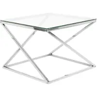 Beliani BEVERLY - Salontafel - Zilver - Glas