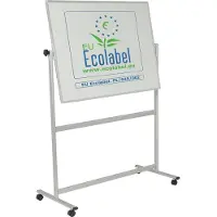 Franken Verrijdbaar whiteboard U-Act! line, liggend formaat, aan 2 zijden te gebruiken, wit geëmailleerd staal & aluminium, magnetisch, opbergstrip, B 1400 x H 1880 mm